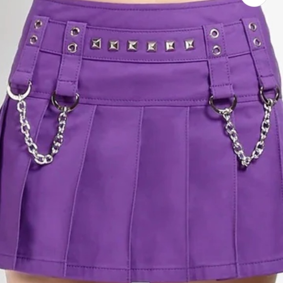 Tripp Daang Goodman NYC Purple Studded Chain Skirt - Picture 1 of 5